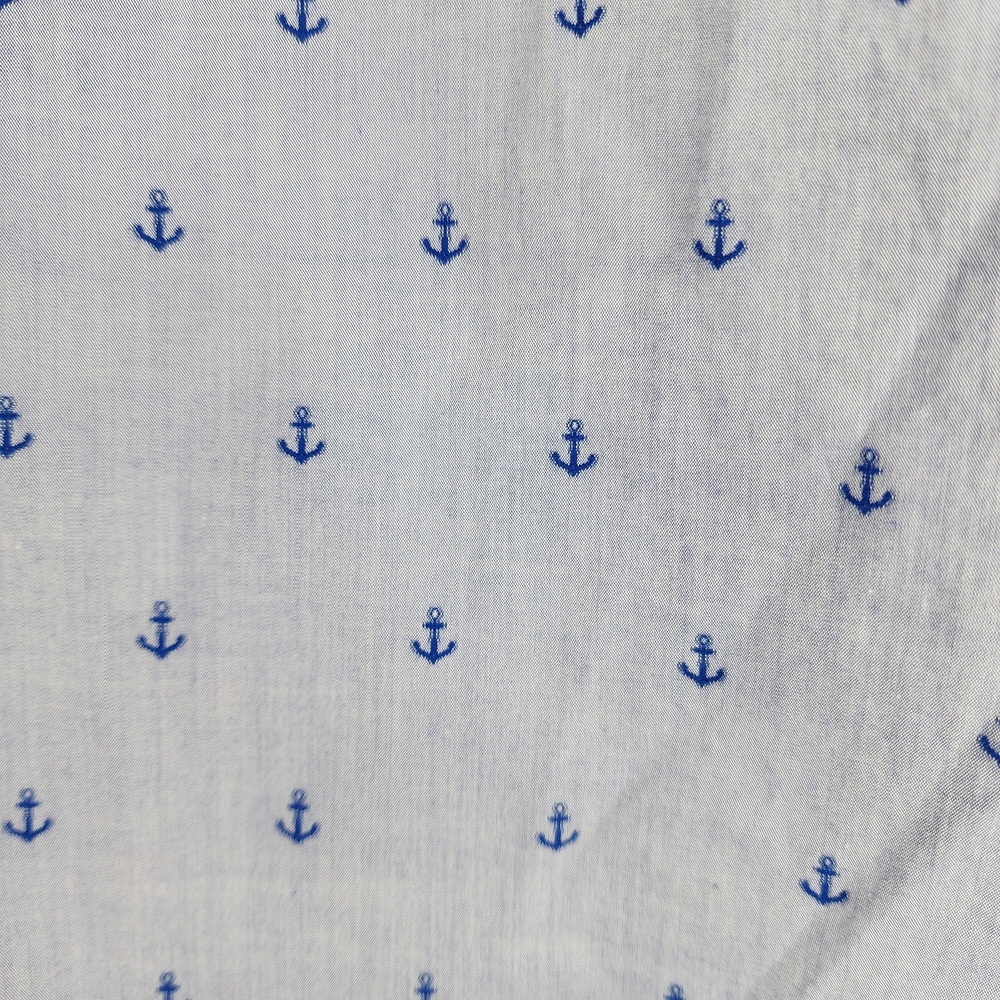 Murano Slim Fit Blue Anchors Button-Up Short Sleeve Casual Men's M Shirt Cotton - Picture 4 of 7